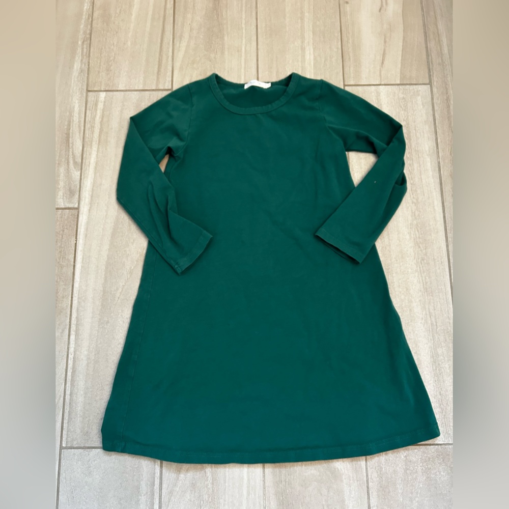 Green Long Sleeve Kids Dress